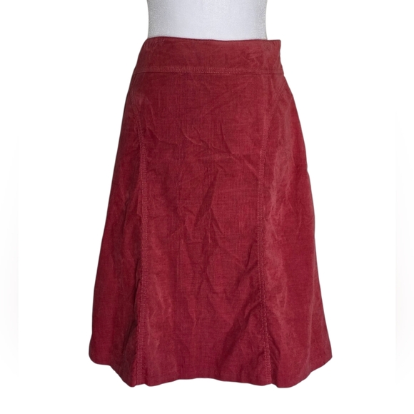 Anthropologie Fei Dusty Red A Line Midi Zip Skirt Size 4 - Picture 1 of 6